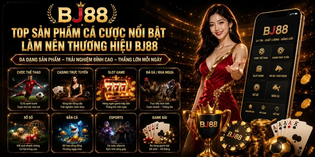 Top sản phẩm cá cược nổi bật làm nên thương hiệu BJ88 